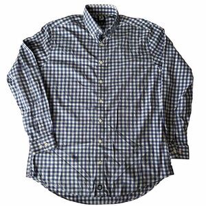 FootJoy FJ Gingham Check L/S Button Down‎ Shirt Stretch Blue/White Sz Large